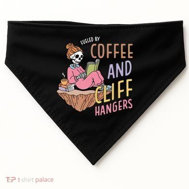 Fueled By Coffee And Cliff Hangers Funny Design USA-Made Doggie Bandana