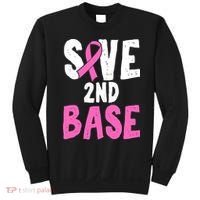 Funny Breast Cancer Awareness Month Save Second 2nd Base Sweatshirt thumb 0