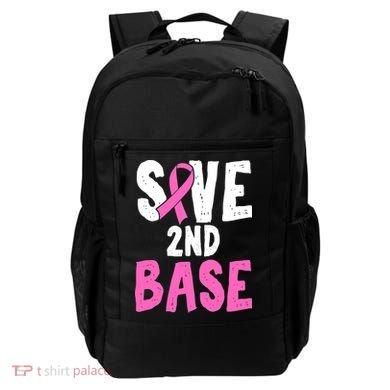Funny Breast Cancer Awareness Month Save Second 2nd Base Backpack