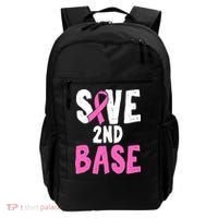 Funny Breast Cancer Awareness Month Save Second 2nd Base Backpack thumb 0