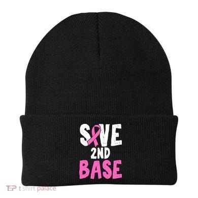 Funny Breast Cancer Awareness Month Save Second 2nd Base Beanie