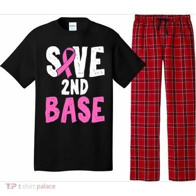Funny Breast Cancer Awareness Month Save Second 2nd Base Pajama Set