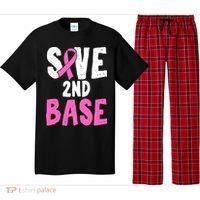 Funny Breast Cancer Awareness Month Save Second 2nd Base Pajama Set thumb 0