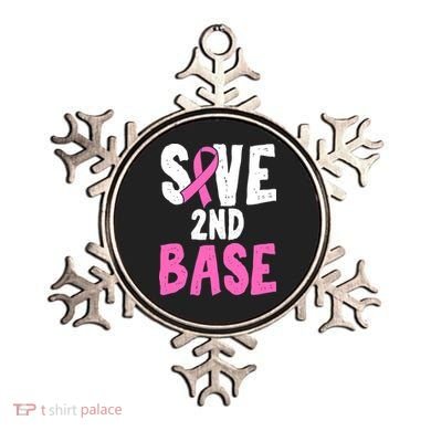 Funny Breast Cancer Awareness Month Save Second 2nd Base Ornament