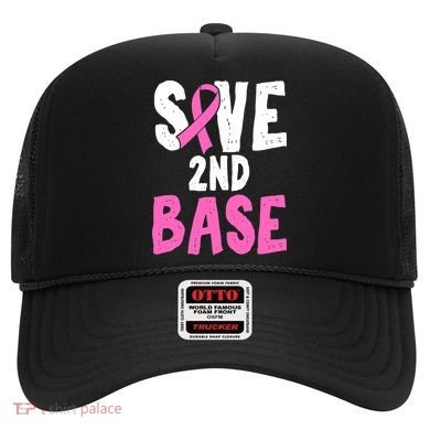 Funny Breast Cancer Awareness Month Save Second 2nd Base Hat