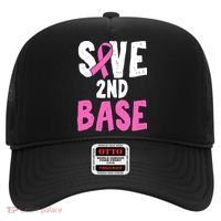 Funny Breast Cancer Awareness Month Save Second 2nd Base Hat thumb 0