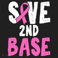 Funny Breast Cancer Awareness Month Save Second 2nd Base Hat thumb 2
