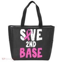 Funny Breast Cancer Awareness Month Save Second 2nd Base Tote Bag thumb 0