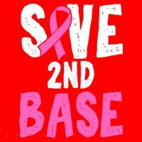 Funny Breast Cancer Awareness Month Save Second 2nd Base Santa Hat thumb 1