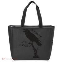 F-Caw-F Black Crow Pun Funny Bird Cawing Grunge Tote Bag thumb 0