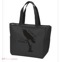 F-Caw-F Black Crow Pun Funny Bird Cawing Grunge Tote Bag thumb 3