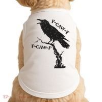 F-Caw-F Black Crow Pun Funny Bird Cawing Grunge Doggie Tank thumb 0