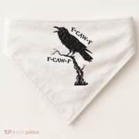F-Caw-F Black Crow Pun Funny Bird Cawing Grunge USA-Made Doggie Bandana thumb 0