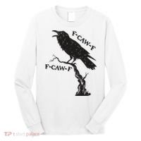 F-Caw-F Black Crow Pun Funny Bird Cawing Grunge Long Sleeve Shirt thumb 0