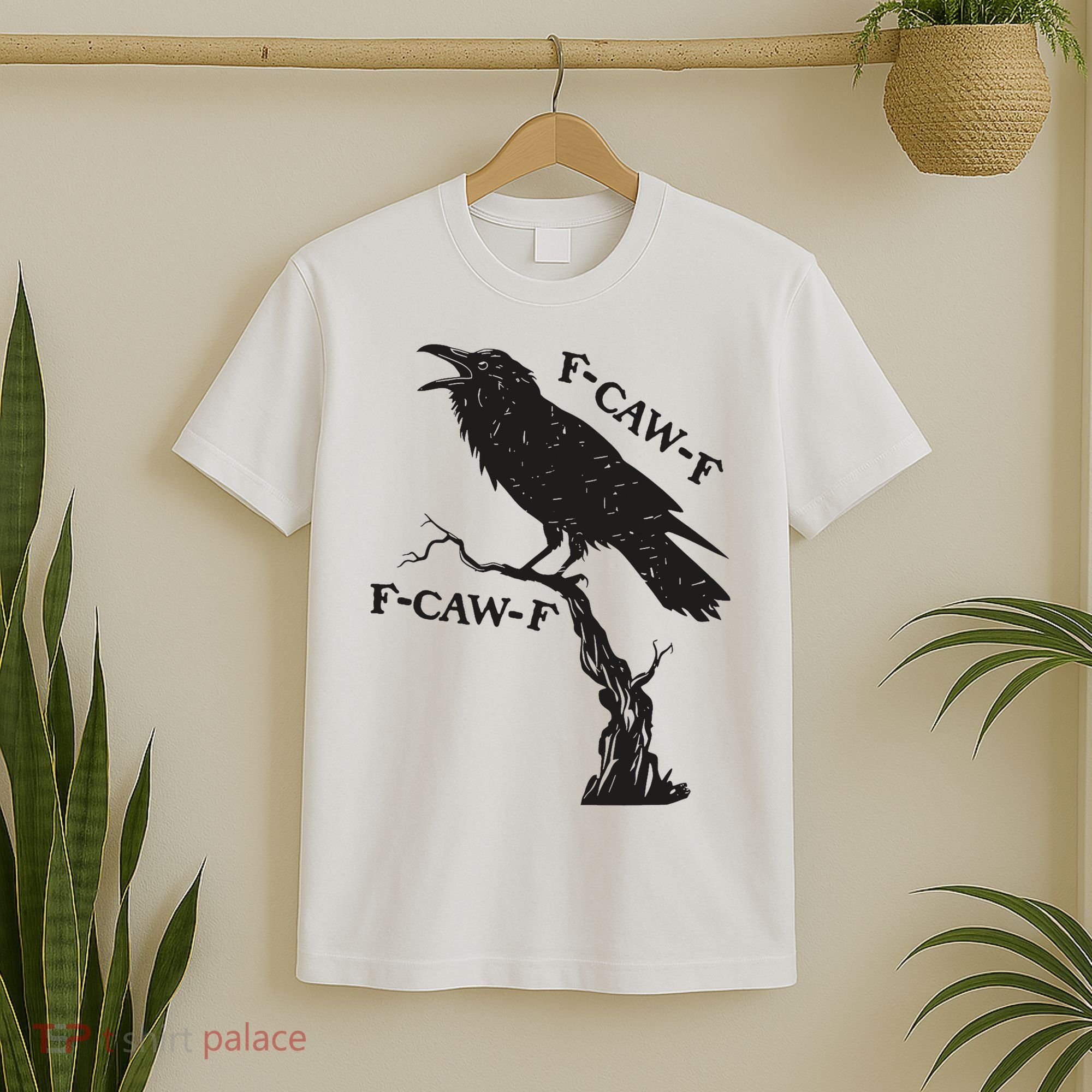 F-Caw-F Black Crow Pun Funny Bird Cawing Grunge T-Shirt