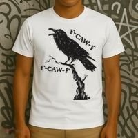 F-Caw-F Black Crow Pun Funny Bird Cawing Grunge T-Shirt thumb 3