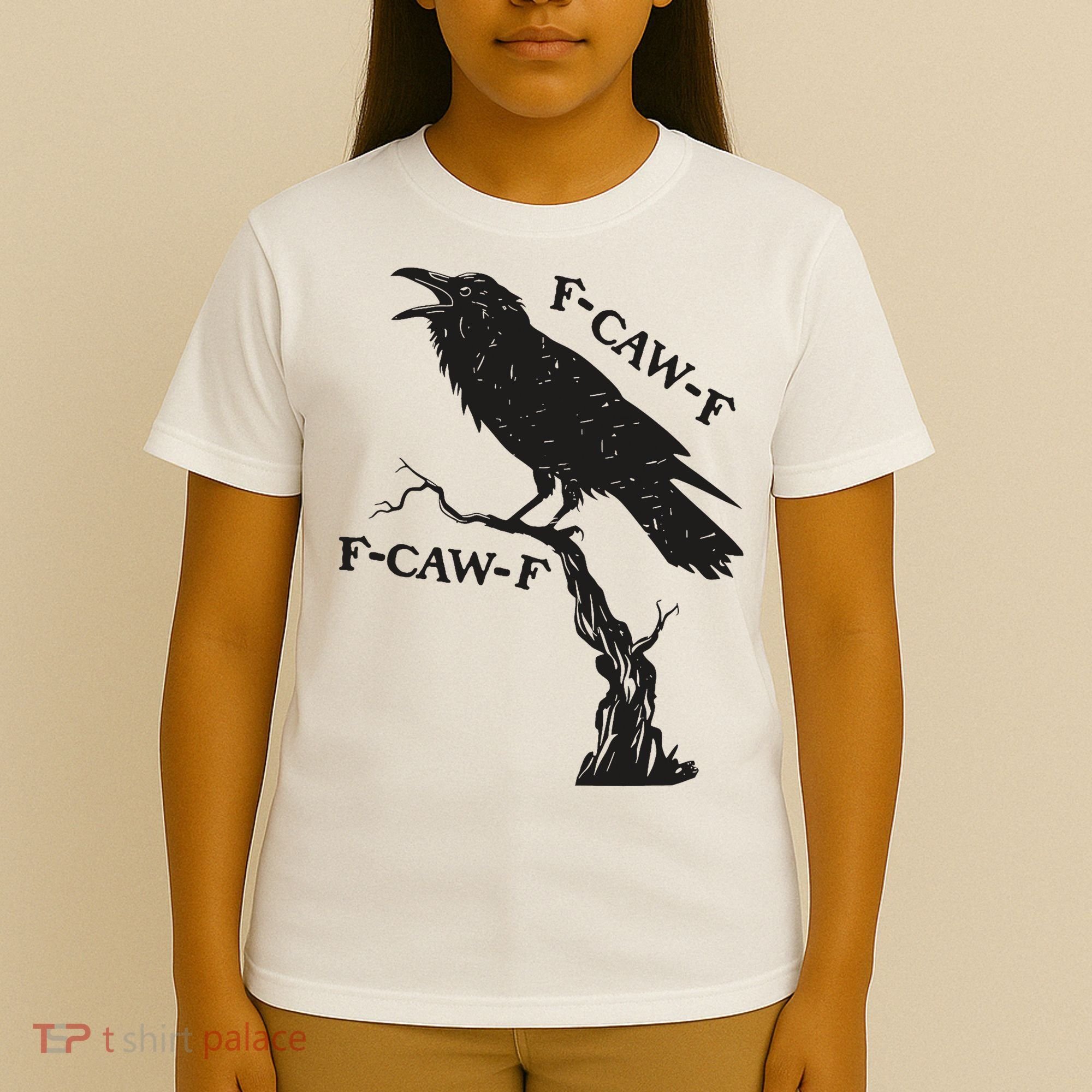 F-Caw-F Black Crow Pun Funny Bird Cawing Grunge T-Shirt