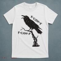 F-Caw-F Black Crow Pun Funny Bird Cawing Grunge T-Shirt thumb 5