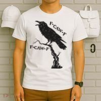 F-Caw-F Black Crow Pun Funny Bird Cawing Grunge T-Shirt thumb 6