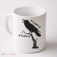 F-Caw-F Black Crow Pun Funny Bird Cawing Grunge Coffee Mug thumb 0
