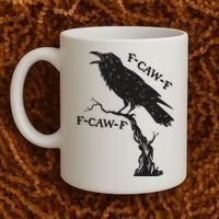 F-Caw-F Black Crow Pun Funny Bird Cawing Grunge Coffee Mug thumb 2