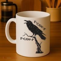 F-Caw-F Black Crow Pun Funny Bird Cawing Grunge Coffee Mug thumb 4