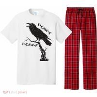 F-Caw-F Black Crow Pun Funny Bird Cawing Grunge Pajama Set thumb 0