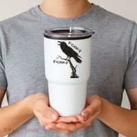 F-Caw-F Black Crow Pun Funny Bird Cawing Grunge Tumbler thumb 2