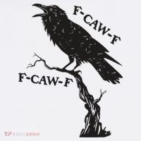 F-Caw-F Black Crow Pun Funny Bird Cawing Grunge Mousepad thumb 1