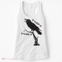F-Caw-F Black Crow Pun Funny Bird Cawing Grunge Women's Tank Top thumb 0