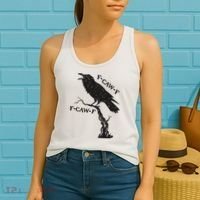 F-Caw-F Black Crow Pun Funny Bird Cawing Grunge Women's Tank Top thumb 2