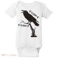 F-Caw-F Black Crow Pun Funny Bird Cawing Grunge Baby Bodysuit thumb 0