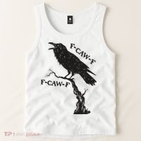 F-Caw-F Black Crow Pun Funny Bird Cawing Grunge Tank Top thumb 2