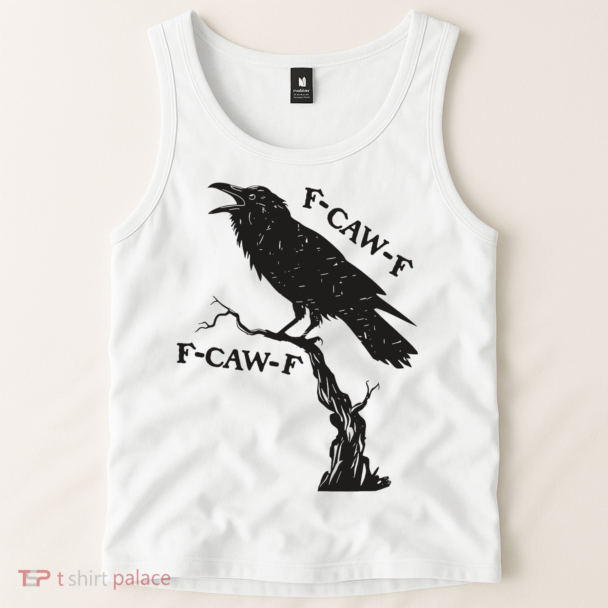 F-Caw-F Black Crow Pun Funny Bird Cawing Grunge Tank Top