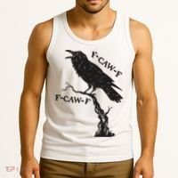 F-Caw-F Black Crow Pun Funny Bird Cawing Grunge Tank Top thumb 3