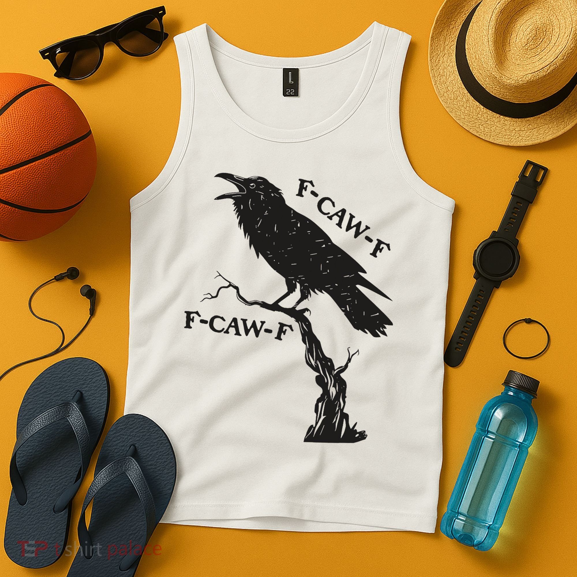 F-Caw-F Black Crow Pun Funny Bird Cawing Grunge Tank Top