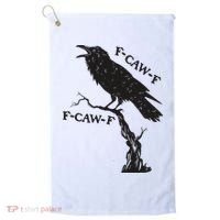F-Caw-F Black Crow Pun Funny Bird Cawing Grunge Golf Towel thumb 0