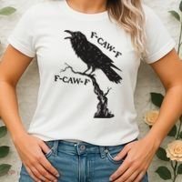 F-Caw-F Black Crow Pun Funny Bird Cawing Grunge Women's T-Shirt thumb 2