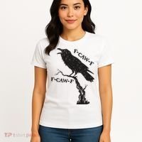 F-Caw-F Black Crow Pun Funny Bird Cawing Grunge Women's T-Shirt thumb 4