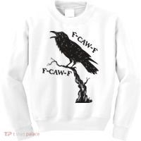 F-Caw-F Black Crow Pun Funny Bird Cawing Grunge Kids Sweatshirt thumb 0