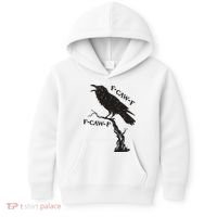 F-Caw-F Black Crow Pun Funny Bird Cawing Grunge Kids Hoodie thumb 0
