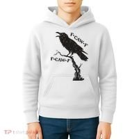 F-Caw-F Black Crow Pun Funny Bird Cawing Grunge Kids Hoodie thumb 4