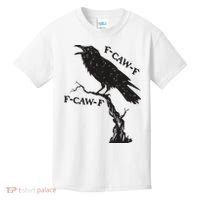 F-Caw-F Black Crow Pun Funny Bird Cawing Grunge Kids T-Shirt thumb 0