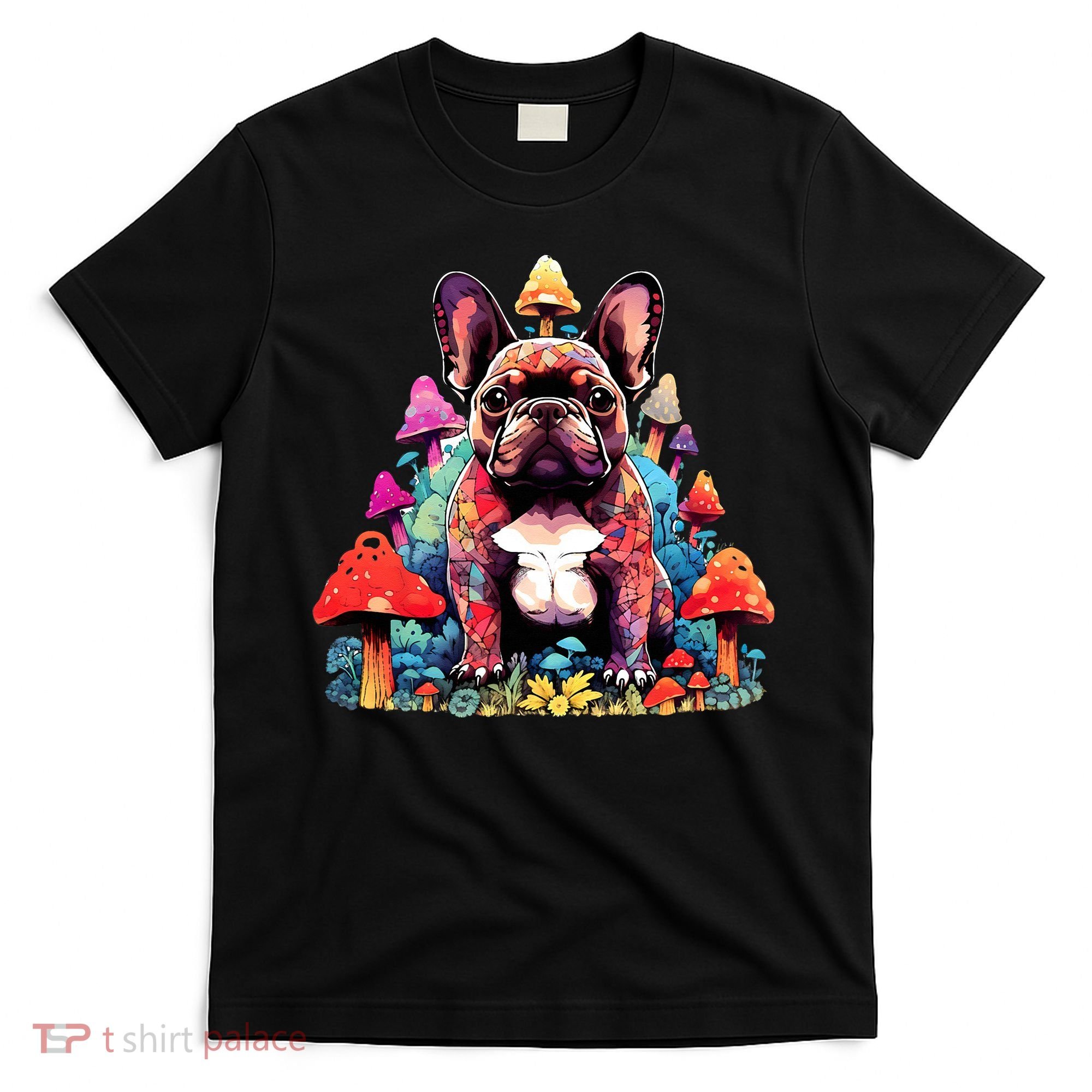 French Bulldog Colorful Pop Art Mushroom Dog Lover T-Shirt