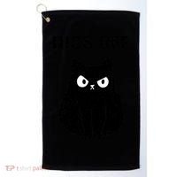 Funny Black Cat Hiss Off Meow Cat Golf Towel thumb 0