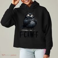 F-Caw-F Black Crow Black Bird Funny Crow F-Caw-F Premium Ladies Heavyweight Boxy Pullover Hoodie thumb 0