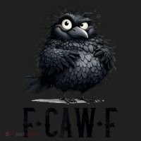 F-Caw-F Black Crow Black Bird Funny Crow F-Caw-F Premium Ladies Heavyweight Boxy Pullover Hoodie thumb 2