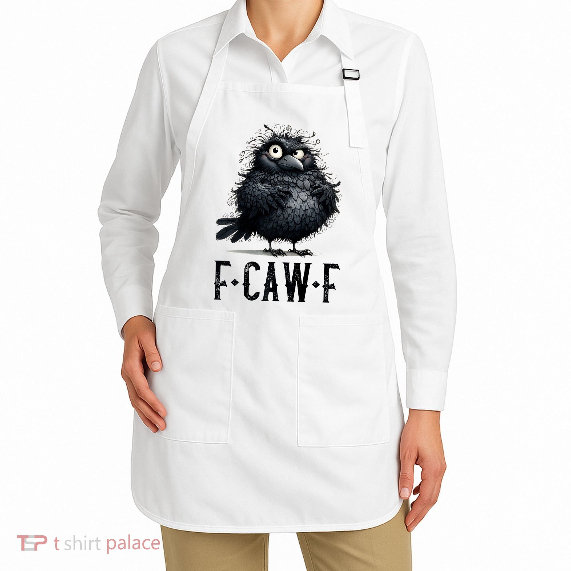 F-Caw-F Black Crow Black Bird Funny Crow F-Caw-F Premium Apron