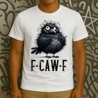 F-Caw-F Black Crow Black Bird Funny Crow F-Caw-F Premium T-Shirt thumb 3