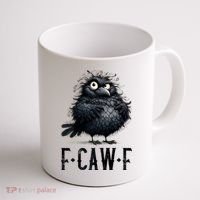 F-Caw-F Black Crow Black Bird Funny Crow F-Caw-F Premium Coffee Mug thumb 1